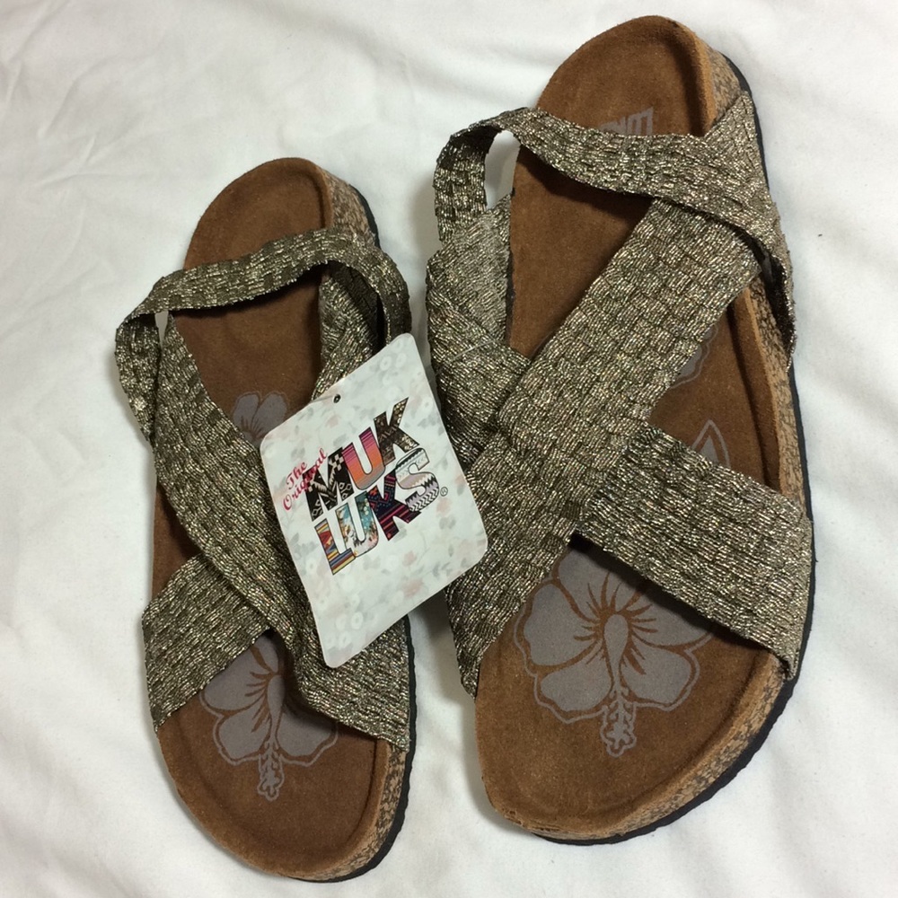 MukLuks Sandal Slide Shoe bronze Women 7